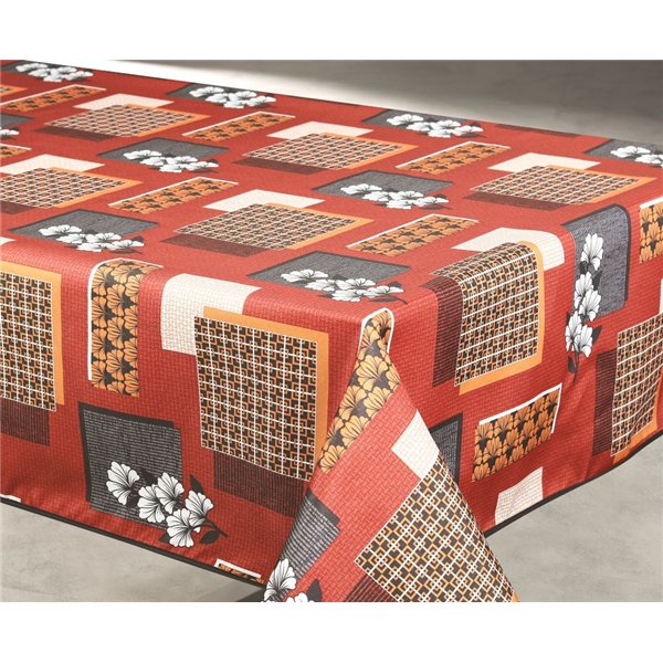 ACCESS DECO - Nappe Polyester 140x240cm Aurore Terracotta sur Cintre