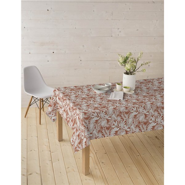 ACCESS DECO - Toile Cirée Skin Laize Nappe 20m x 140cm Casopiea Terracotta