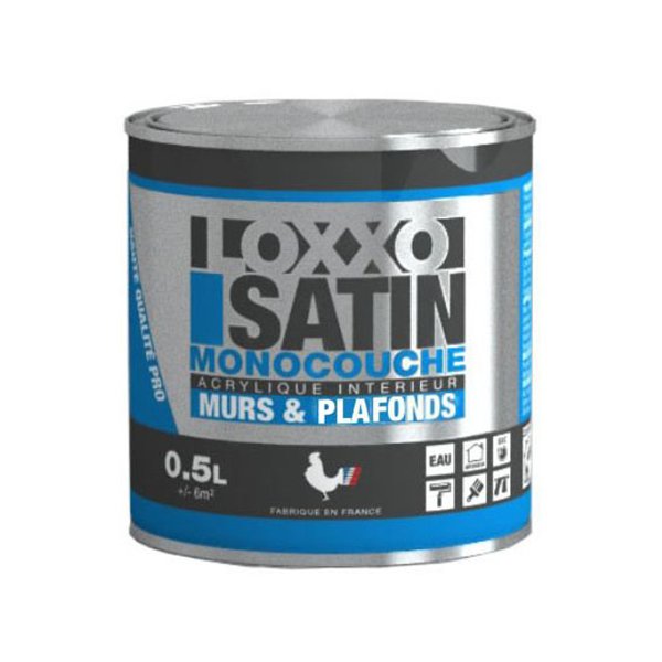 LOXXO - Peinture Acrylique Satin Monocouche Murs & Plafonds 0.5 L