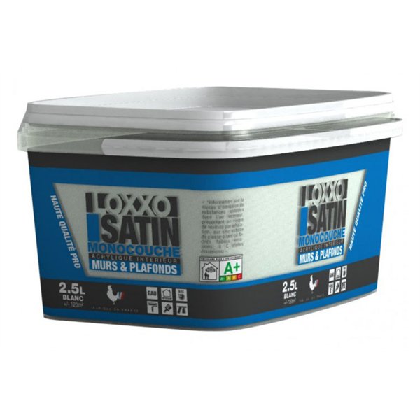 LOXXO - Peinture Acrylique Satin Monocouche Murs & Plafonds 2.5 L