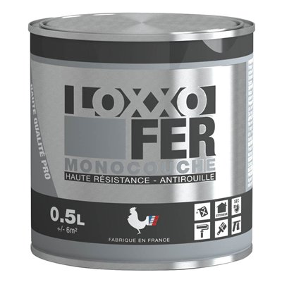 LOXXO - Laque Fer Antirouille Monocouche Haute Résistance 0.5L