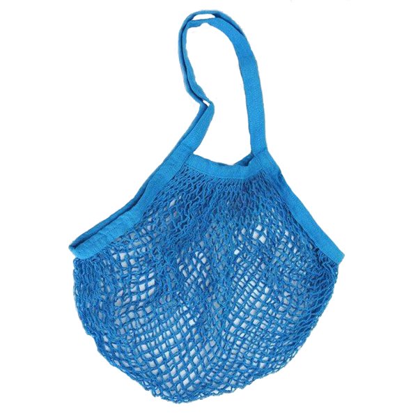 SIDEBAG - Sac Filet en Coton Bleu Turquoise