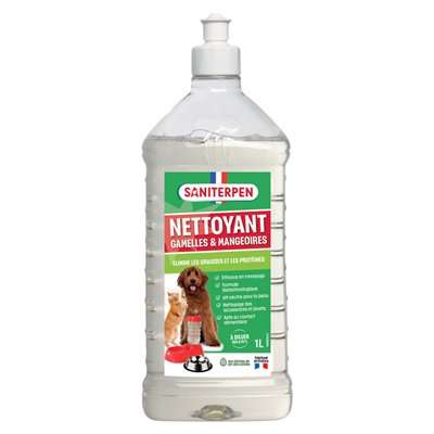 SANITERPEN - Nettoyant Gamelles et Mangeoires Animaux 1L