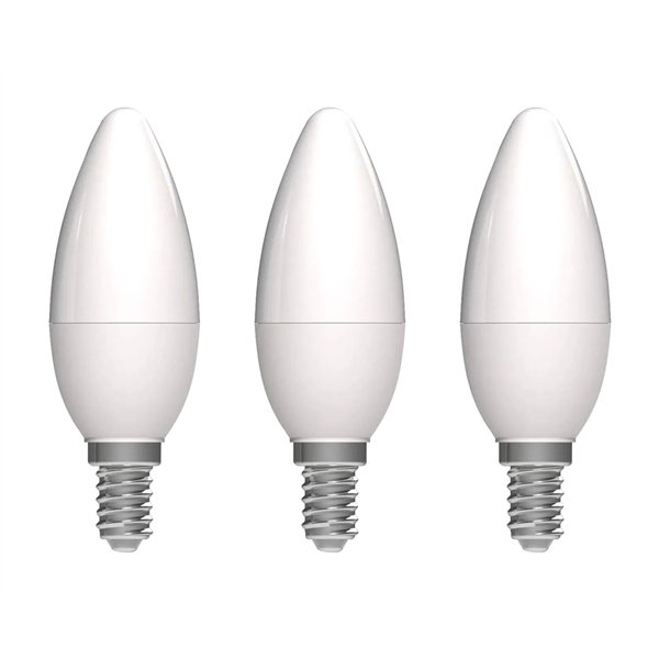 PROLIGHT - Ampoule Opaque Flamme LED E14 1.8W 250 lm Blanc Chaud Lot de 3