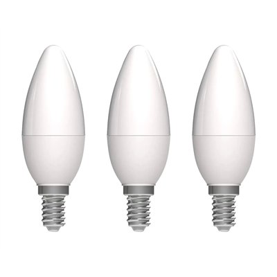 PROLIGHT - Ampoule Opaque Flamme LED E14 3.4W 470 lm Blanc Chaud Lot de 3