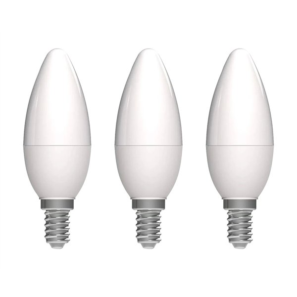 PROLIGHT - Ampoule Opaque Flamme LED E14 3.4W 470 lm Blanc Chaud Lot de 3