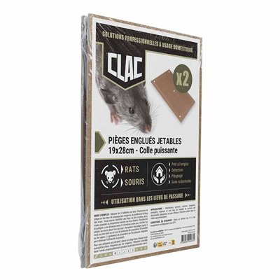 PROTECTA - Pièges Englués Jetables Rats & Souris 19 x 28 cm Lot de 2