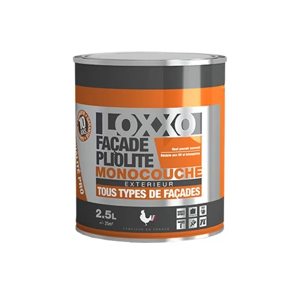 LOXXO - Peinture Pliolite Monocouche Tous Types de Façades Extérieures 2.5L