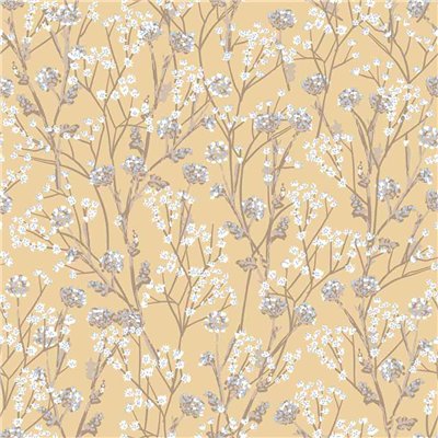 DECOR DESIGN - M880-02 - Expansé Sur Intissé Tige Floral Sauvage Jaune 10 x 0.53 m