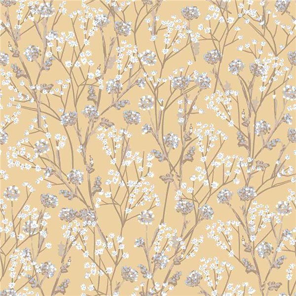 DECOR DESIGN - M880-02 - Expansé Sur Intissé Tige Floral Sauvage Jaune 10 x 0.53 m