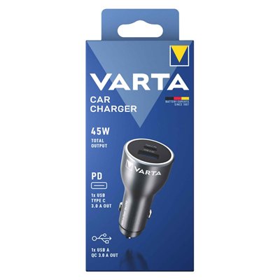 VARTA - Chargeur Allume-Cigare USB-C et USB-A 45W
