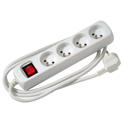 PROFILE - Multiprise 4 Prises + Interrupteur Blanche 1.5m