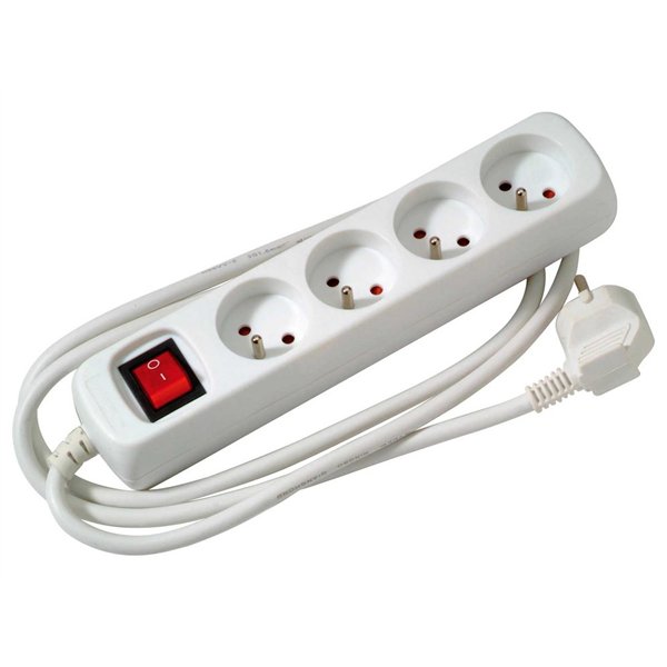 PROFILE - Multiprise 4 Prises + Interrupteur Blanche 1.5m