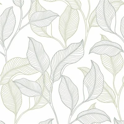 DECOR DESIGN - A74902 - Papier Peint Vinyle Expansé Sur Intissé Motif Nardy Vert 10.05 x 0.53 m