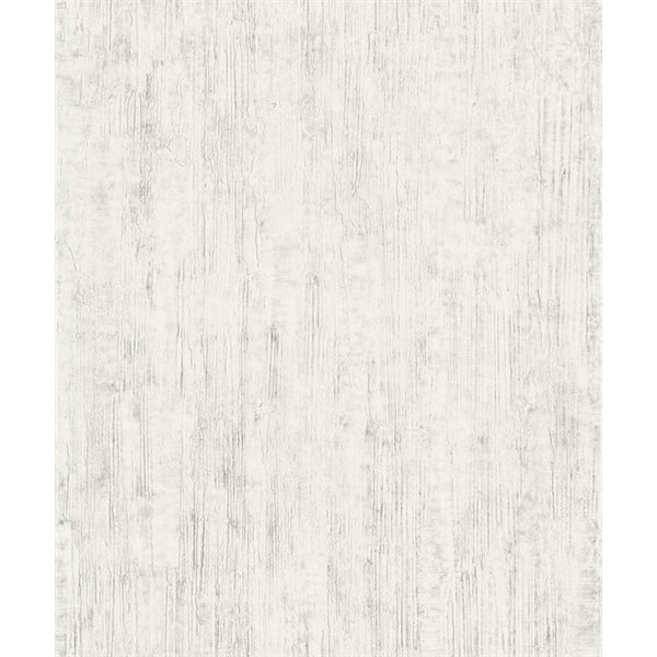 DECOR DESIGN - A77801 - Papier Peint Vinyle Sur Intissé Uni Empreinte Béton Blanc 10.05 x 0.53 m