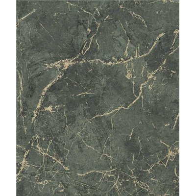 DECOR DESIGN - A78002 - Papier Peint Vinyle Sur Intissé Motif Marbre Vert/Or 10.05 x 0.53 m