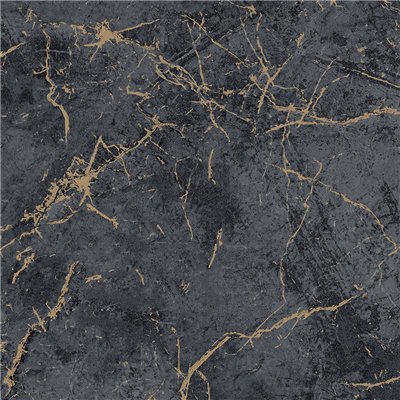 GRANDECO - A78003 - Papier Peint Vinyle Sur Intissé Marbre Noir Or