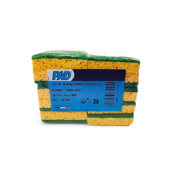 PAD - Éponge Végétale Double Face Lot de 10