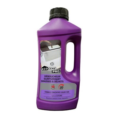 ECOGENE - Déboucheur Surpuissant Graisses & Déchets Cuisine PRO 1L