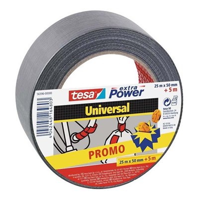 TESA - Adhésif de Réparation Universel Extra Power 25 + 5 m x 50 mm Gris PROMO
