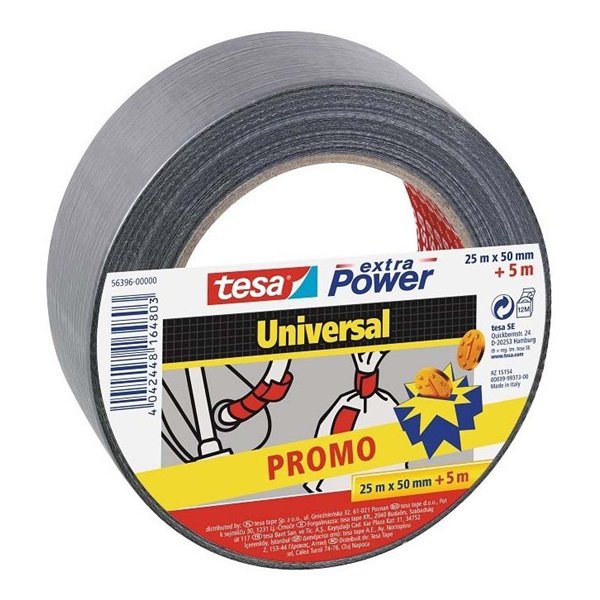 TESA - Adhésif de Réparation Universel Extra Power 25 + 5 m x 50 mm Gris PROMO