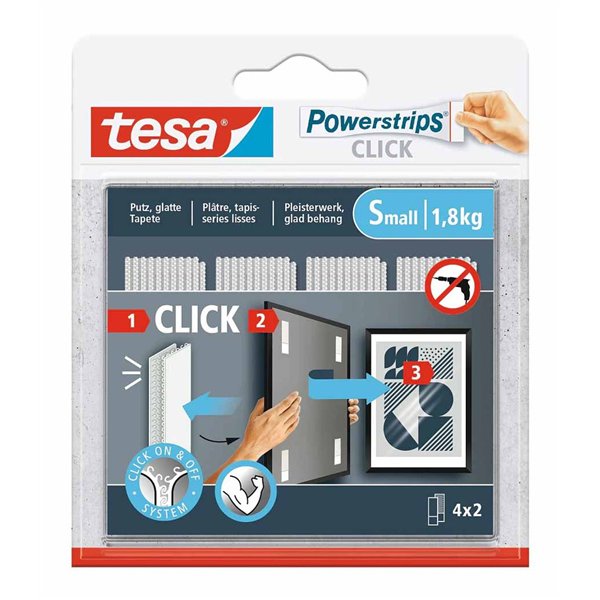TESA - Languettes Adhésives Powerstrips Click 4 × 2