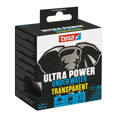 TESA - Adhésif de Réparation Ultra Power Under Water Transparent 1.5 m x 50 mm