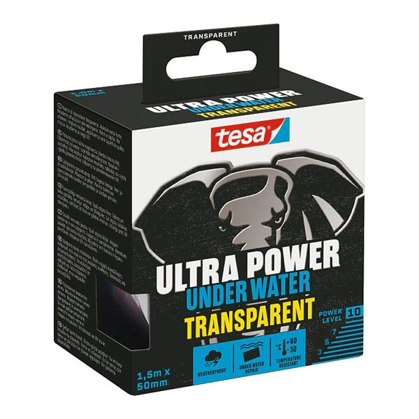 TESA - Adhésif de Réparation Ultra Power Under Water Transparent 1.5 m x 50 mm