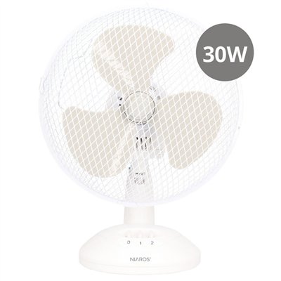 NIAROS - Ventilateur de Table Lindi Ø28 cm 30W 2 Vitesses