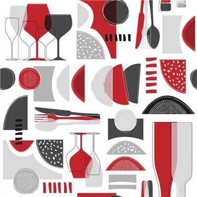 ACCESS DECO - Toile Cirée Déco Office Rouge 140 cm x 20 m