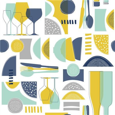 ACCESS DECO - Toile Cirée Déco Office Moutarde 140 cm x 20 m