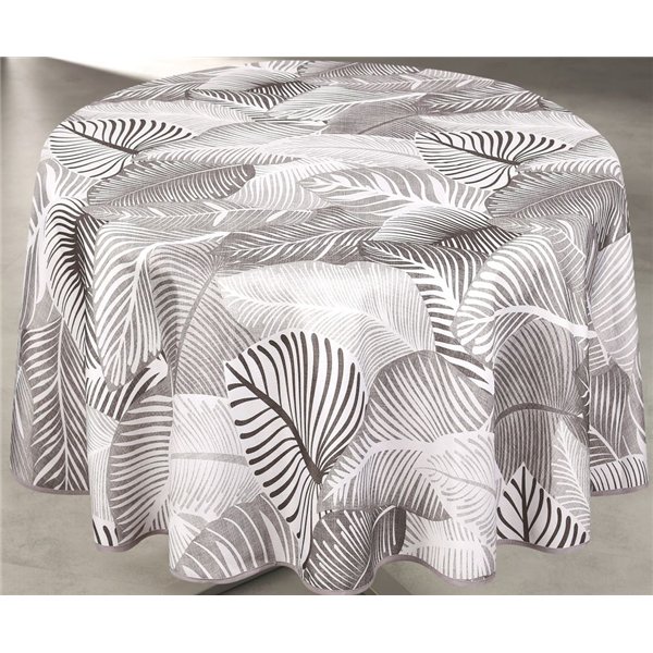 ACCESS DECO - Nappe Ronde Polyester Mano Gris Ø160 cm Sur Cintre
