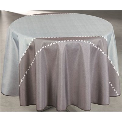 ACCESS DECO - Nappe Ronde Polyester Etoffe Gris Ø160 cm Sur Cintre