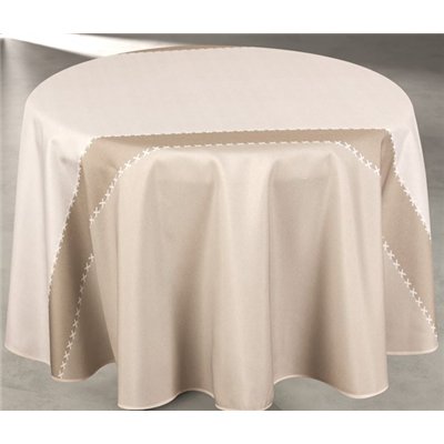ACCESS DECO - Nappe Ronde Polyester Etoffe Lin Ø160 cm Sur Cintre