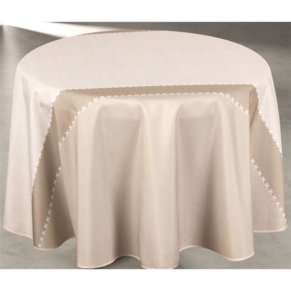 ACCESS DECO - Nappe Ronde Polyester Etoffe Lin Ø160 cm Sur Cintre