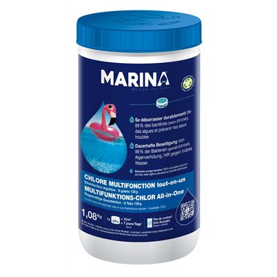 MARINA - Chlore Multifonction 8 Galets 135 g TP2 1.08 kg