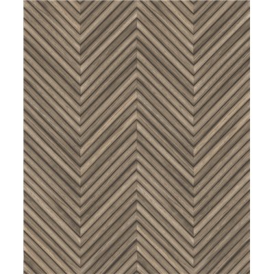 DECORAMA - 33377 - Papier Peint Intissé Effet Bois Chevrons Marron