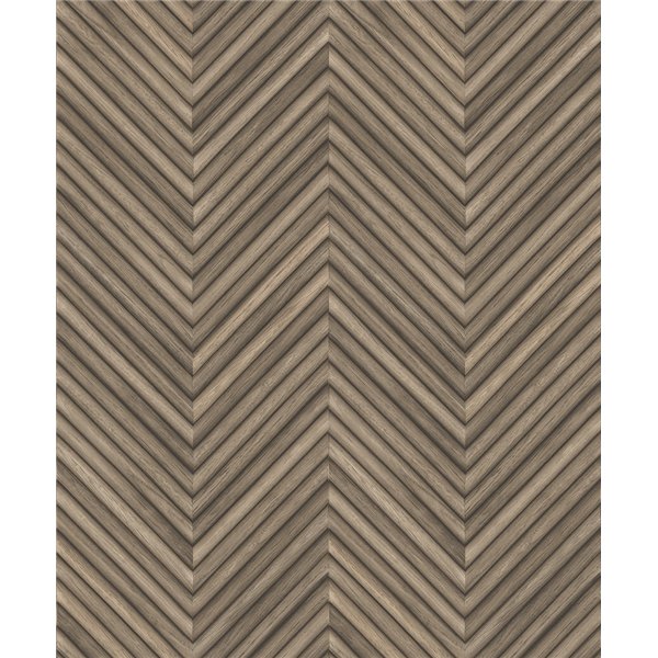 DECORAMA - 33377 - Papier Peint Intissé Effet Bois Chevrons Marron