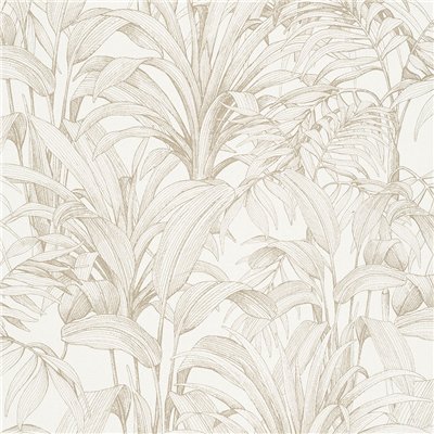 DECOR DESIGN - A51402 Vinyle Grainé sur Intissé Motif Aliare Blanc/Or
