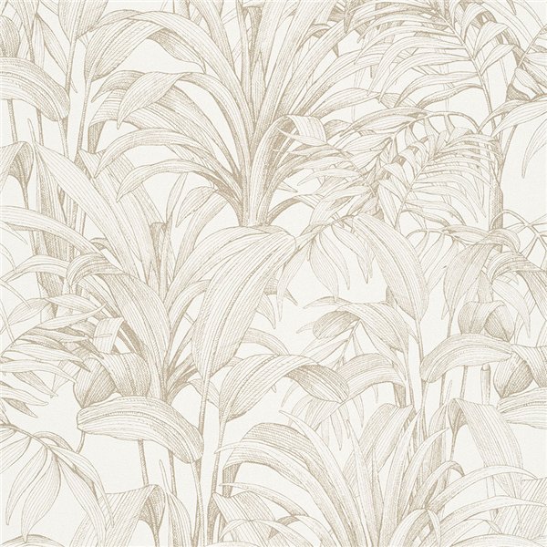 DECOR DESIGN - A51402 Vinyle Grainé sur Intissé Motif Aliare Blanc/Or
