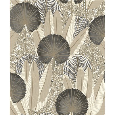 GRANDECO - 205304 - Papier Peint Vinyle Sur Intissé Motif Asperia Beige 10.05 x 0.53 m