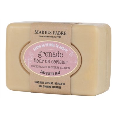 MARIUS FABRE - Savonnette Au Beurre de Karité Grenade et Fleur de Cerisier 100 g