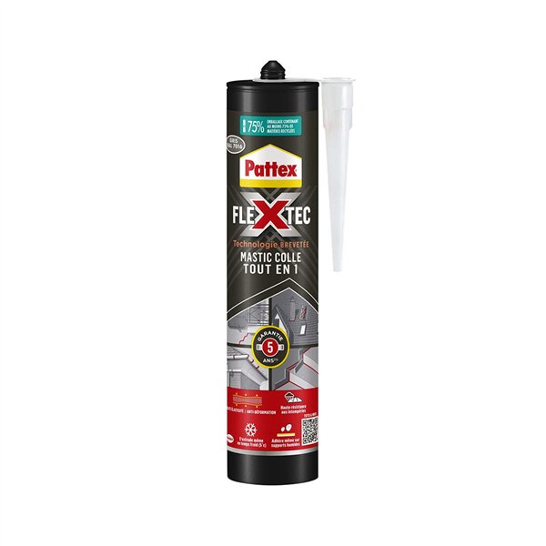 PATTEX - Mastic-Colle Polymère Flextec Gris RAL7016 389 g