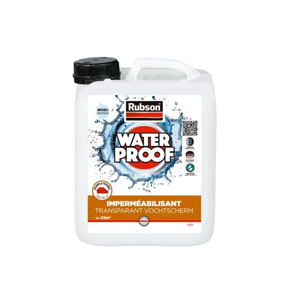 RUBSON - Waterproof Imperméabilisant Liquide Étanchéité Murs Extérieurs & Toiture 5L
