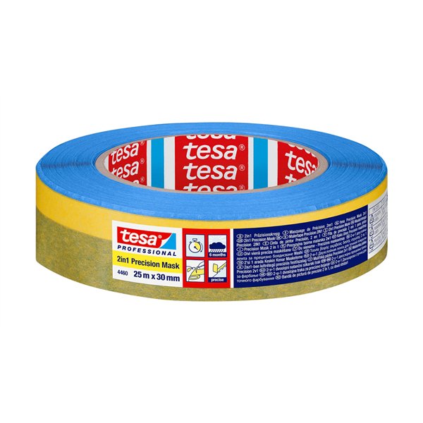 TESA - Adhésif de Masquage 2en1 de Précision 30 mm x 25 m
