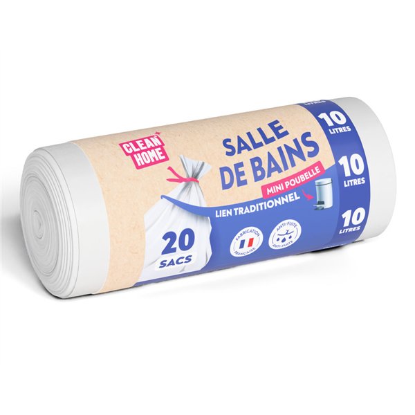 PUBLI EMBAL - Sacs Poubelle Salle de Bain 10L Rouleau de 20