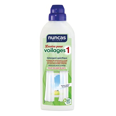 NUNCAS - Lessive Voilages Blancs 1 Flacon 750 ml