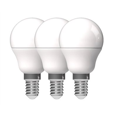 PROLIGHT - Ampoules Opaques Sphériques LED E14 Blanc Chaud Lot de 3