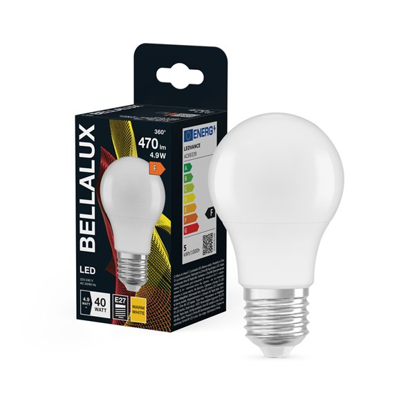 BELLALUX LED DEPOLI STD E27 4.9W CHAUD (Vendu par 6)