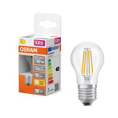 OSRAM - Ampoule LED Transparente Classic E27 3.4W 470 lm Blanc Chaud